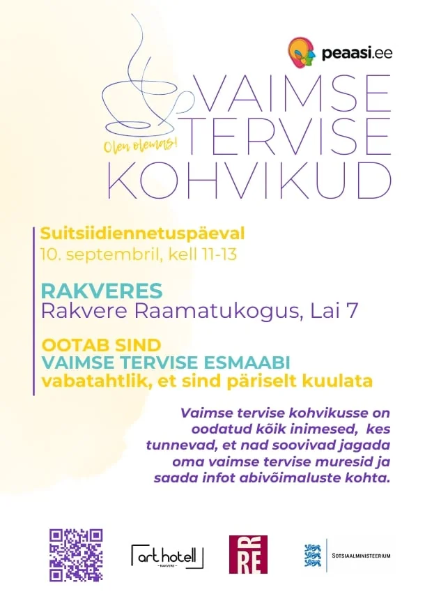 Rakveres toimub 10. septembril tasuta vaimse tervise kohvik