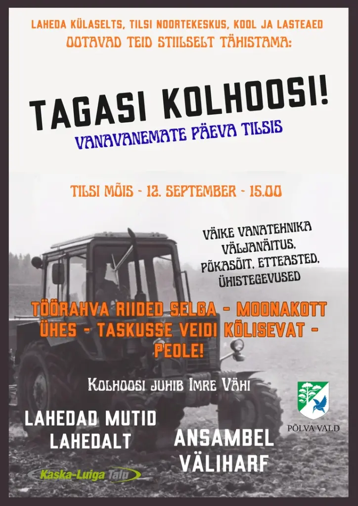 Vanavanemate päev Tilsi mõisas: nostalgiast pakatav kogukonnaüritus 12. septembril